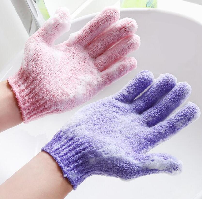 100 sztuk/partia złuszczająca rękawica kąpielowa rękawica peelingująca rękawice nylonowe rękawiczki strąk prysznic ciała spa masaż martwa skóra komórka zmywacz