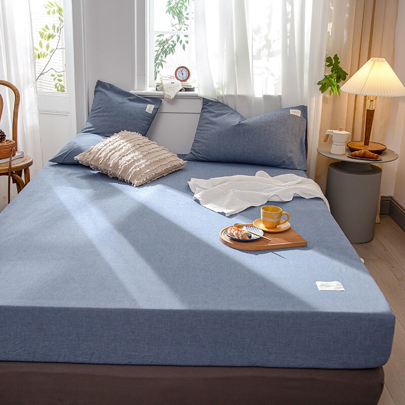 Lakens Thuis Katoenen Hoeslaken Koningin Koning 150X200 180X200Cm Matras Cover Voor Kids Volwassenen dubbele Enkele Maat Geen Kussensloop