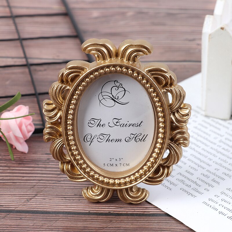 1 Pc Retro Decoratieve Bloem Fotolijst Desktop Fotolijst Ovale Vorm Frames Voor Huwelijksgeschenken Home Decor 2 Kleuren