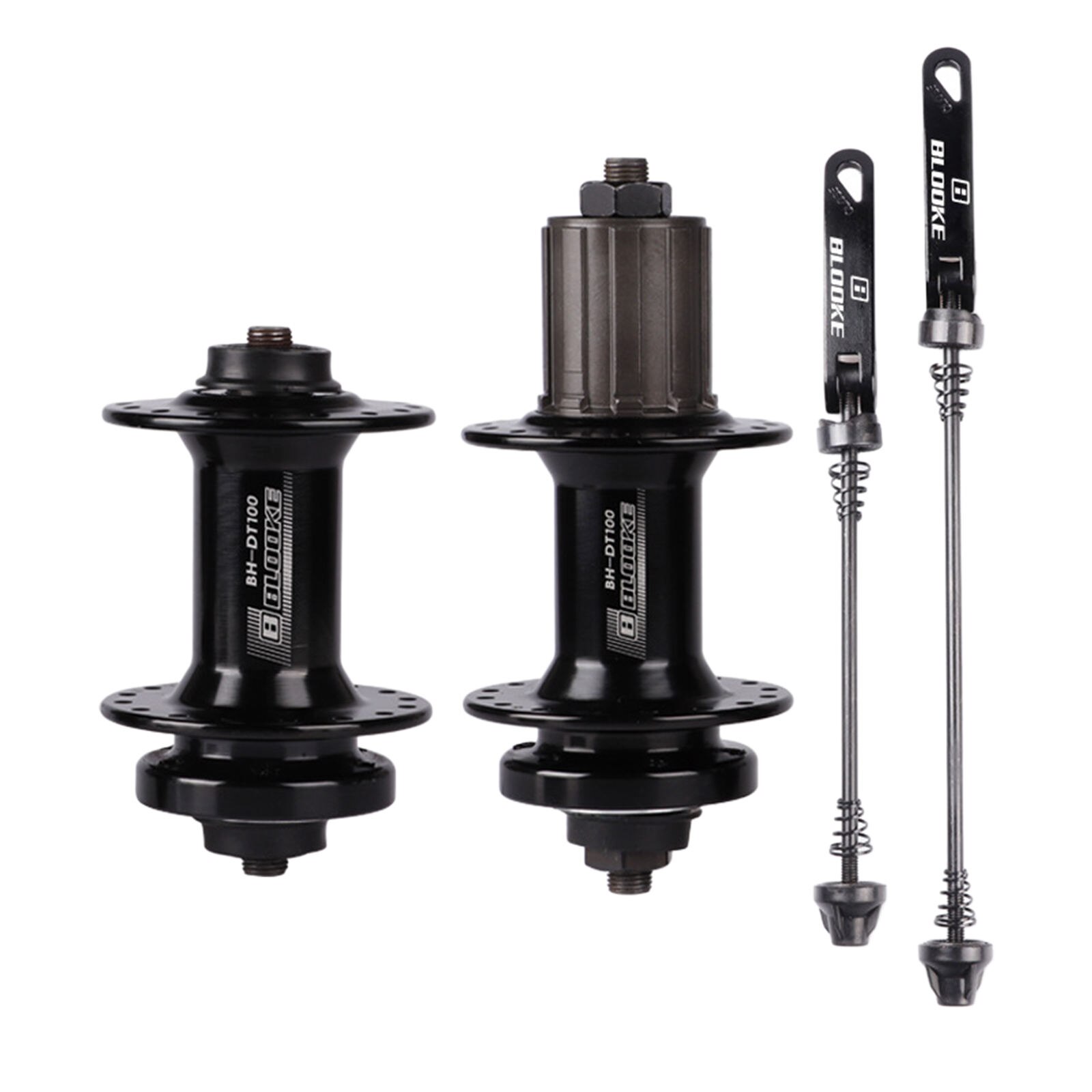 Buje de rodamiento de bolas delantero y trasero para bicicleta de montaña MTB, 32 orificios, liberación rápida 7-11 para buje de freno: Black Set