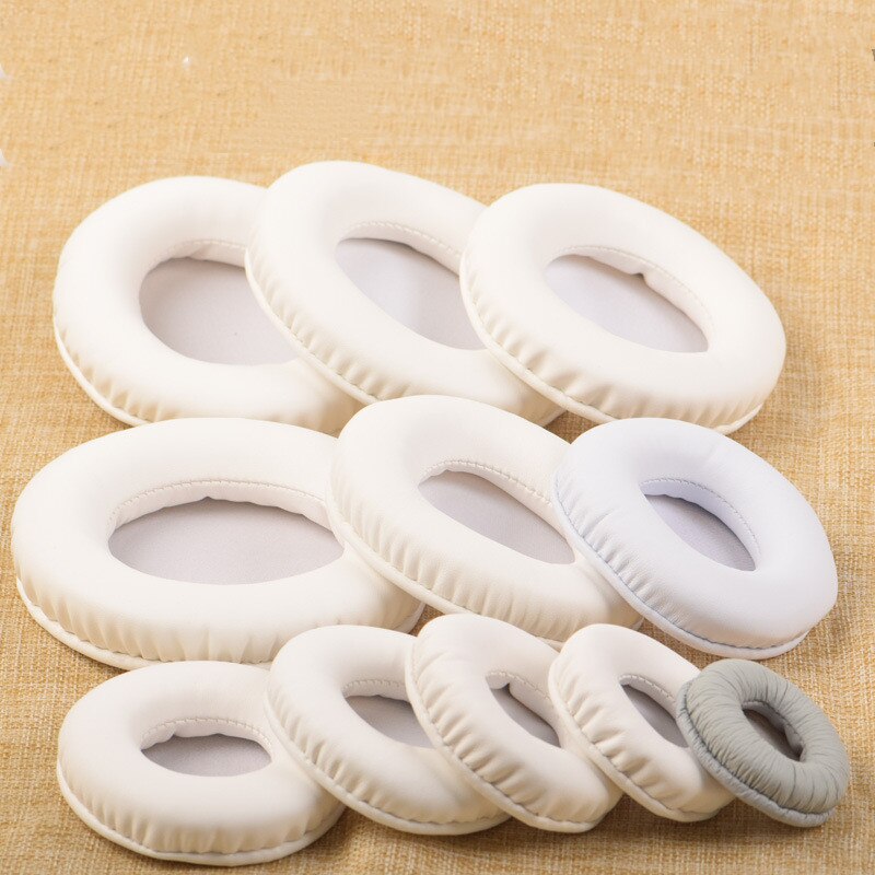 Almofadas redondas dos copos da orelha dos copos da orelha da substituição 55mm 60mm 65mm 70mm 75mm 80mm 85mm 90mm 95mm 100mm 105mm 110mm para o branco dos fones de ouvido