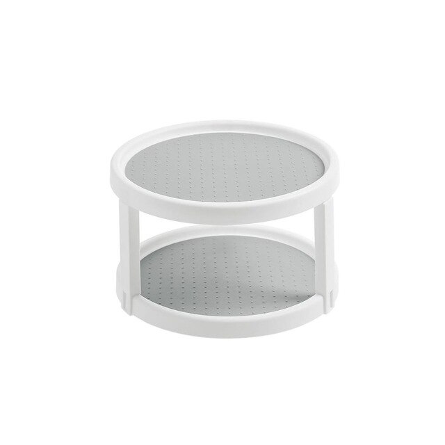 Support d'assaisonnement rotatif fournitures de cuisine huile sel sauce vinaigre étagère de rangement assaisonnement support accessoires de stockage de cuisine: 2 Layer Grey