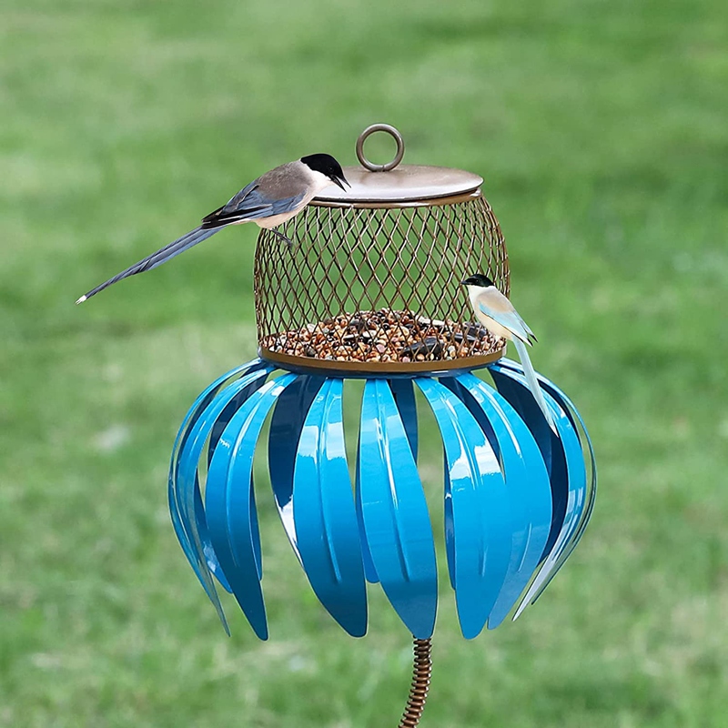 Staande Vogel Feeder Buiten Tuin Art Metal Birdfeeder Met Standgarden Stakes Decoratieve Waterdichte Eekhoorn Proof