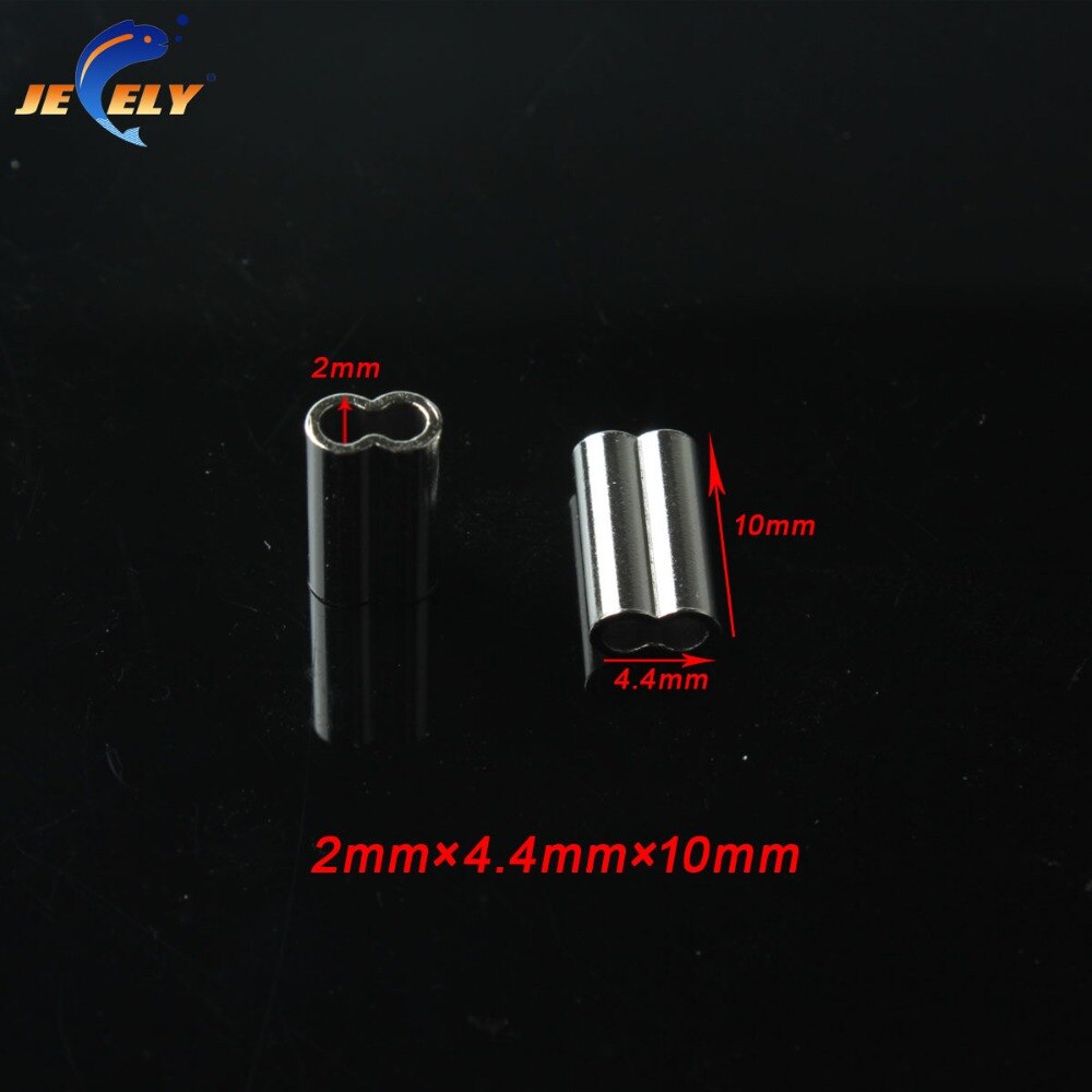 Jeely 50pcs/bag 0.8mm-2.4mm double brass copper crimp tube for spearfishing long line fishing nylon line