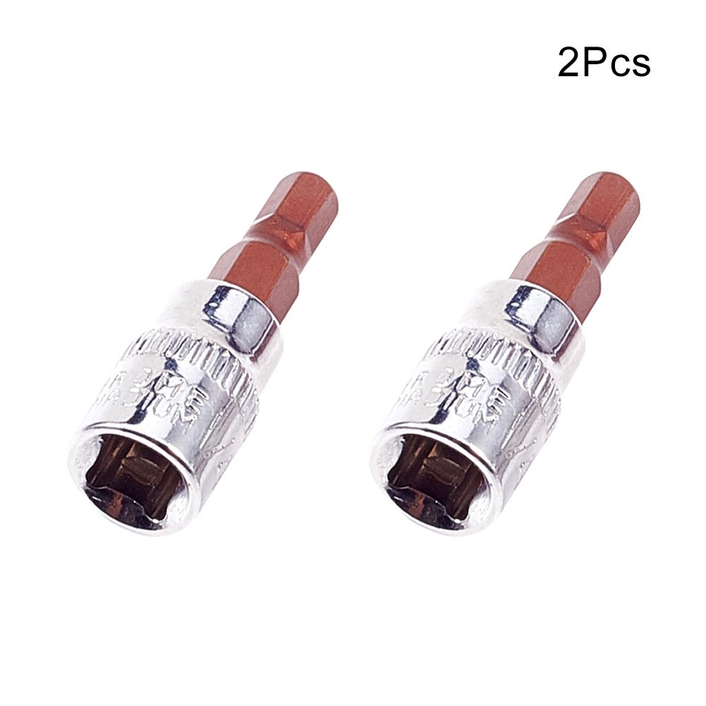 Utoolmart 2 st 1/4 " 38mm- längds sexkantshylsor set  h3 ~ h8 kromvanadinstål drivhylsadapter