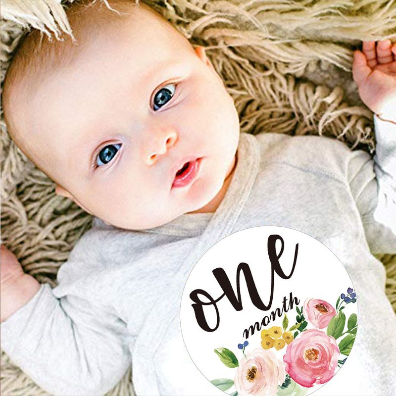 Autocollants de bébé mois, étiquette autocollante, jalon de 12 mois, cartes de compétences, femmes enceintes -nés, accessoires de photographie mensuelle, 24 pièces