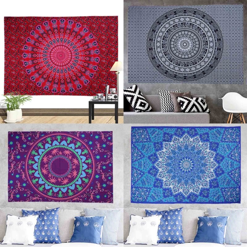 Indiano Mandala elefante stampa digitale 3D appeso a parete arazzo telo cavalla tenda da viaggio coperta da campeggio decorazione domestica M7DA