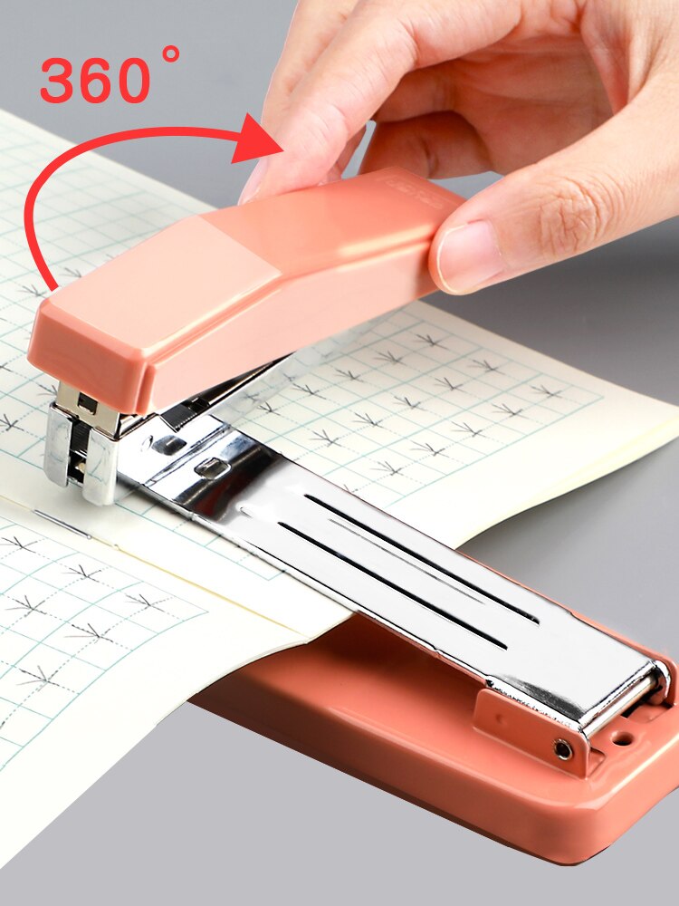 360 Rotatable Heavy Duty Stapler Standard Long Stapler Stapling Use 24/6 26/6 24/8 26/8 Staples Office Bookbinding Supplies
