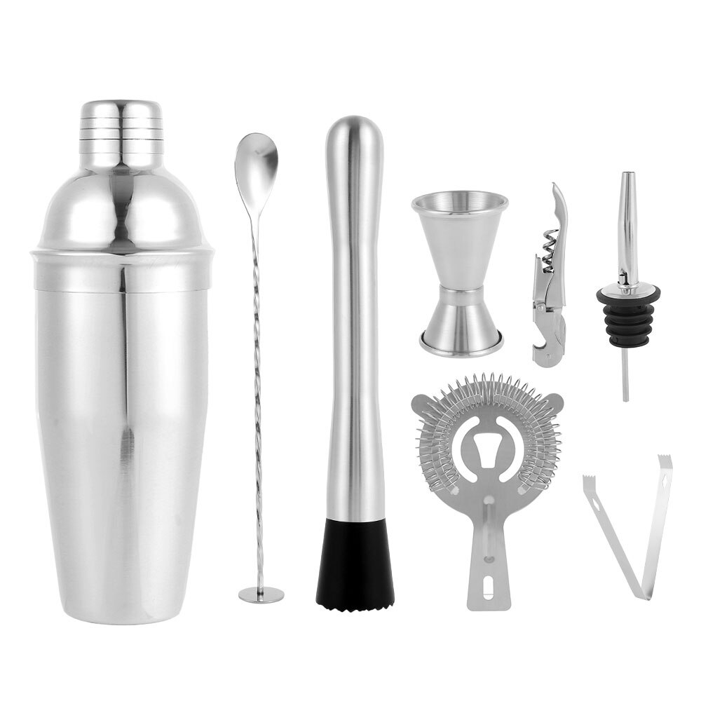 Ensemble de 12 shakers à Cocktail de 750ml, cuillère à mélanger avec Jigger, pince, outils de bar avec support de rangement en bois, barres pour boissons mélangées