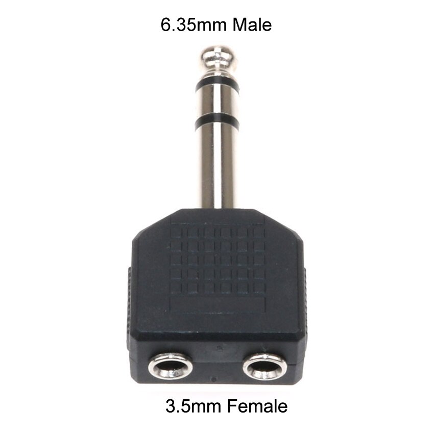1/4" Mono / Stereo Audio Jack Plug Adapter Male to Female 3.5mm / 6.35mm Dual Jack Headphone Microphone Y Splitter Converter: Red