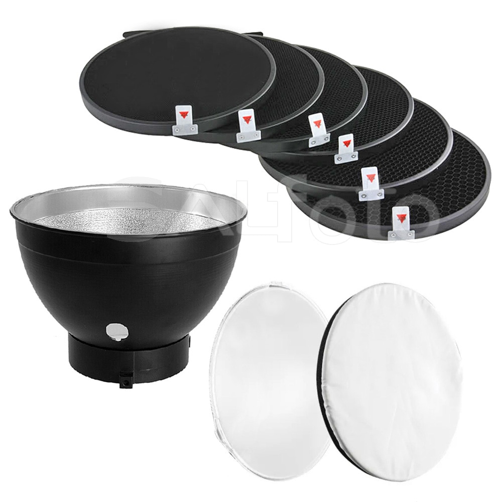 7" 18cm Bowens Standard Reflector Dish 10 20 30 40 50 60 Degree Honeycomb Grid Soft Diffuser Lamp Shade for Strobe Flash Light