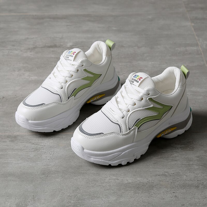 Höst sneakers snörning sport fritidsskor chunky plattform tenis kvinnligt märke designers mesh gammal pappa skor kvinna