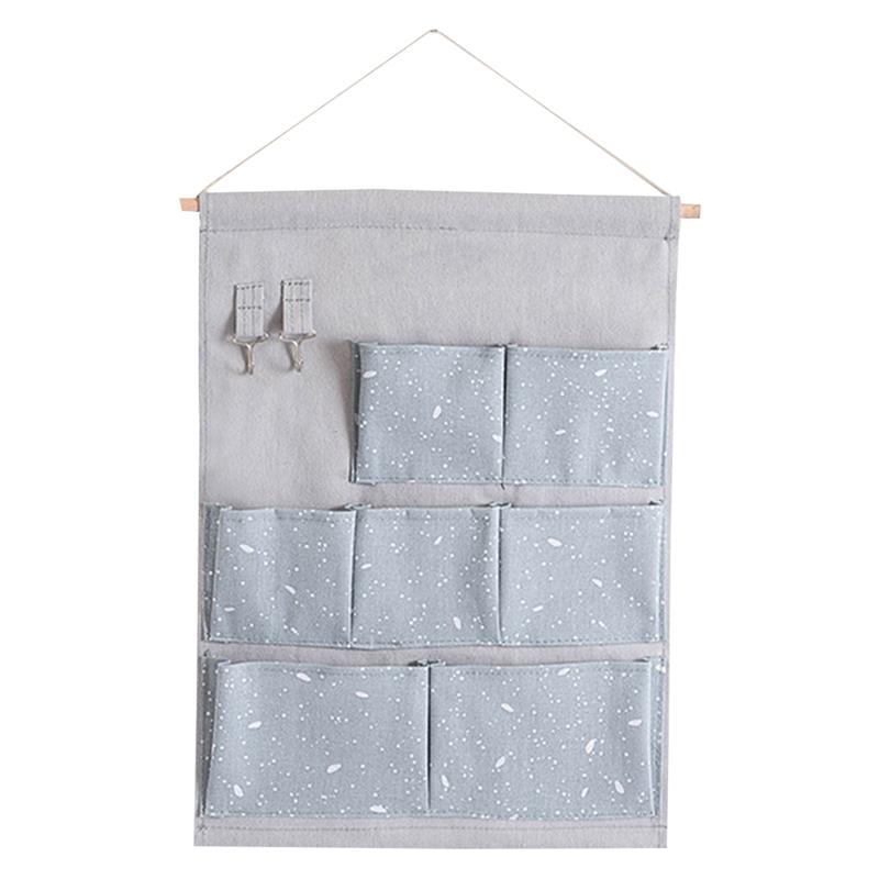 Pocket Hanging Storage Bags Cotton Linen Closet Organizer Wall Hanging Organizers Space Saving Wall Hanging Organizer: F