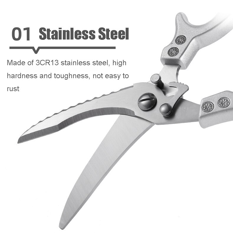 Heavy Duty Rvs Keuken Cook Schaar Gevogelteschaar Voor Bone Kip Vlees Vis Turkije Groenten Cutter Bbq Schaar