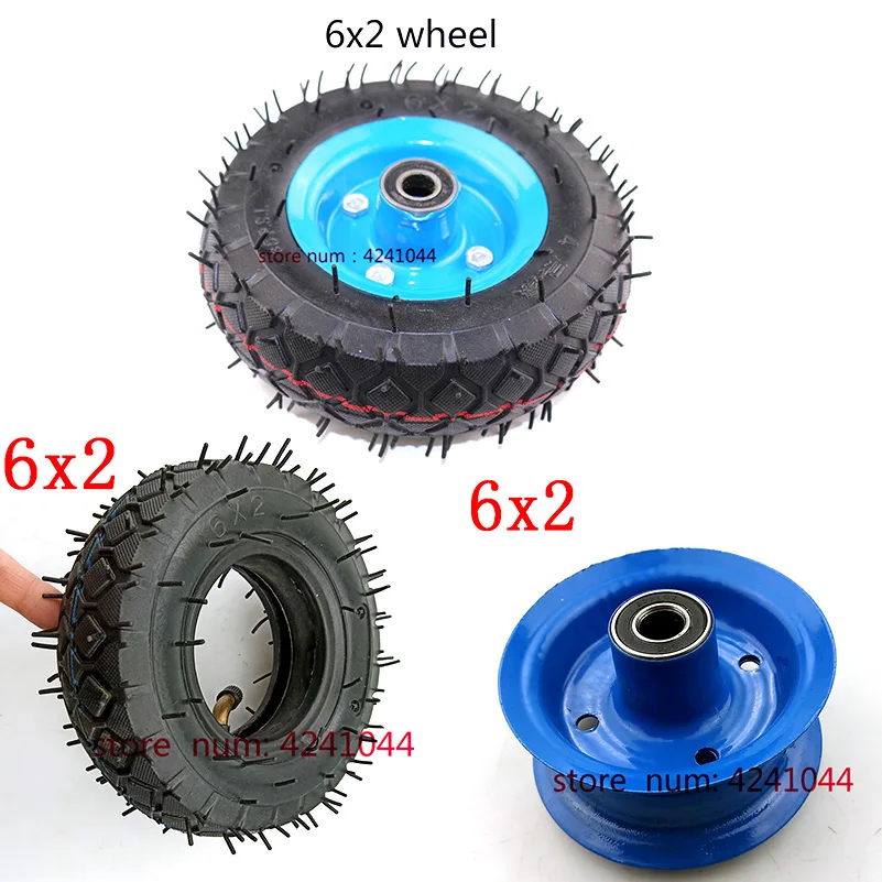 6 Inch Luchtwiel 6x2 Luchtband Met Lichtmetalen Hub voor Trolley, Trailer Casters 6 ''Elektrische Scooter Band en Binnenband