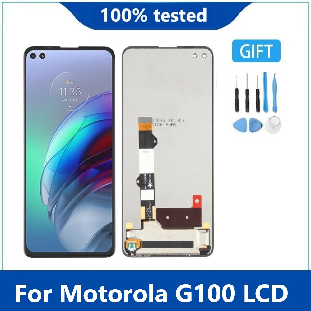 Aaa original display for motorola moto  g10 g20 g30 g50 g60 g100 lcd display touch panel screen digitizer for moto  g40 fusion lcd: G100 no frames