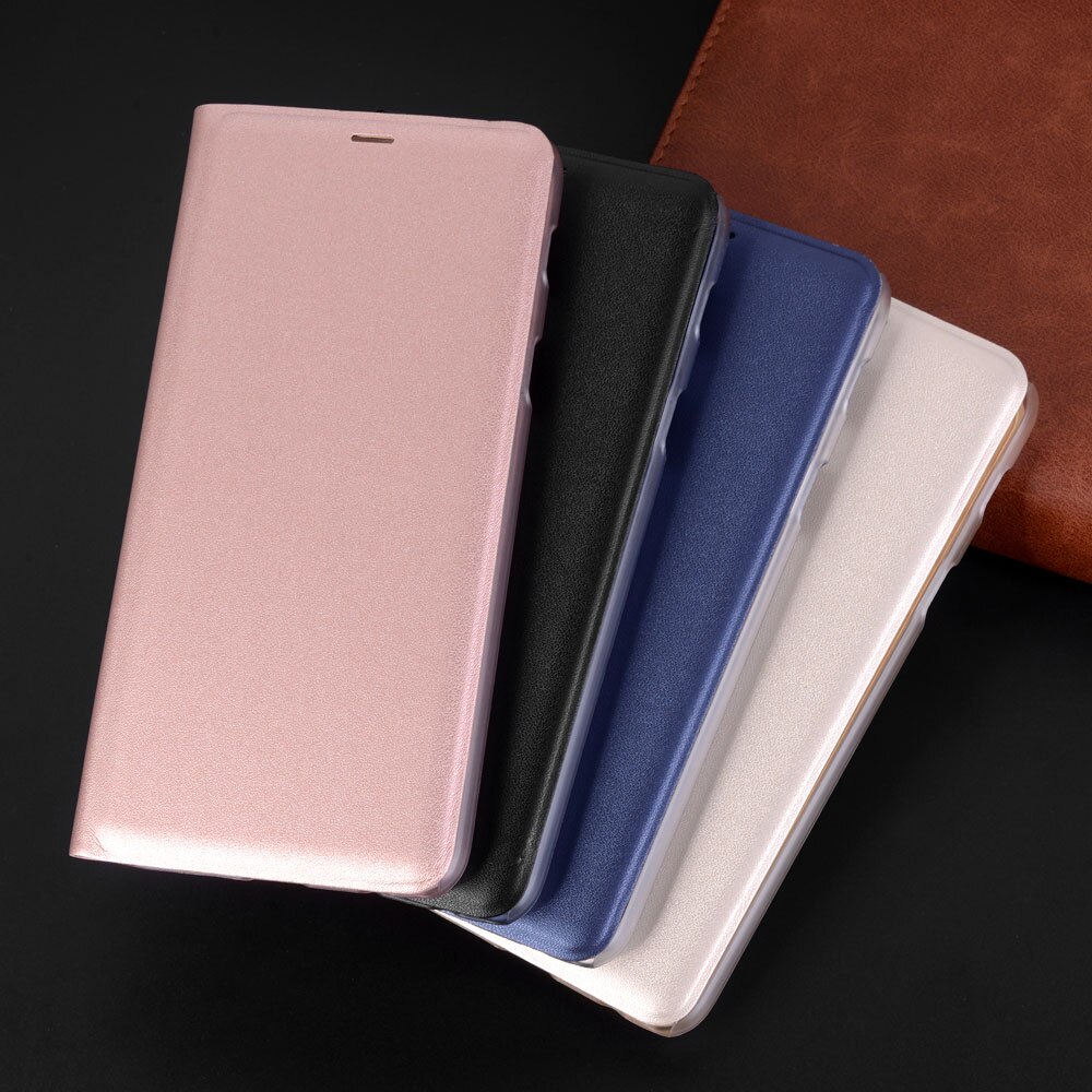 Funda de cuero con tapa para teléfono Samsung Galaxy A6 Plus A 6 A62018 A6plus SM-A600F SM-A605F galaya6, funda tipo billetera para tarjetas