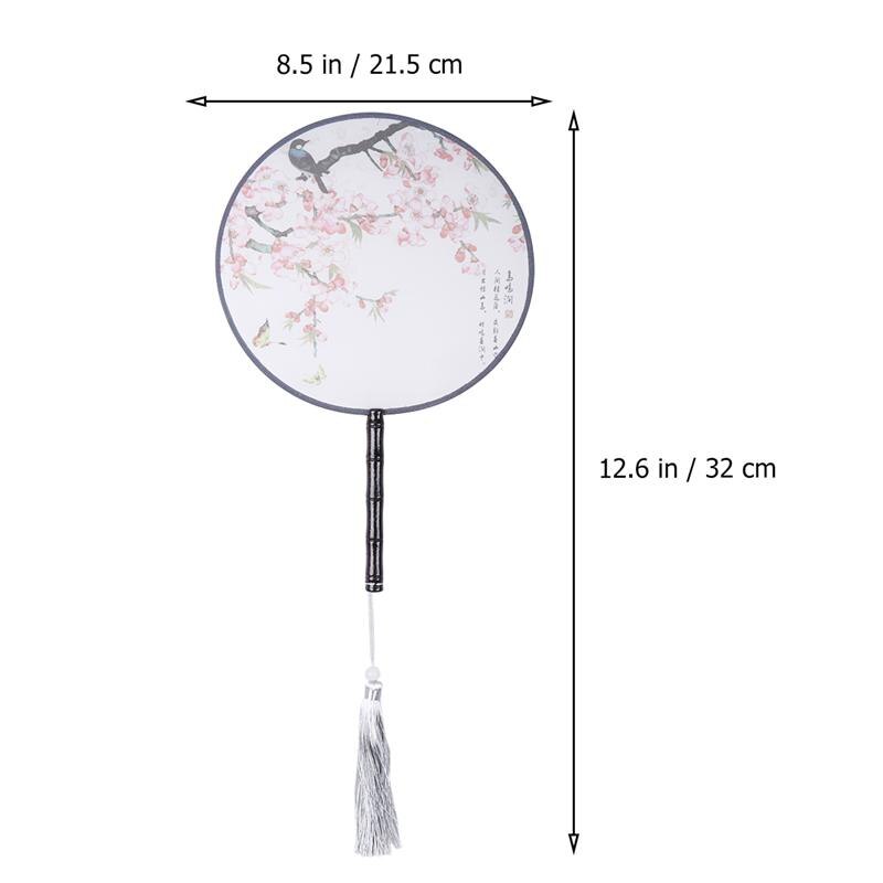 Vintage Hand Fan Chinese Style Dance Hand Fan Simulate Flower and Bird Fan Wooden Handle Hanfu Dress Up Accessary Painting Fan