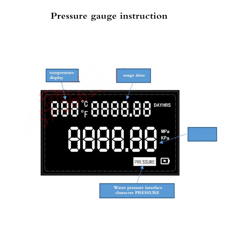 Digital Pressure Meter Tester Connect With Pressure Sensor Temperature Sensor LCD display