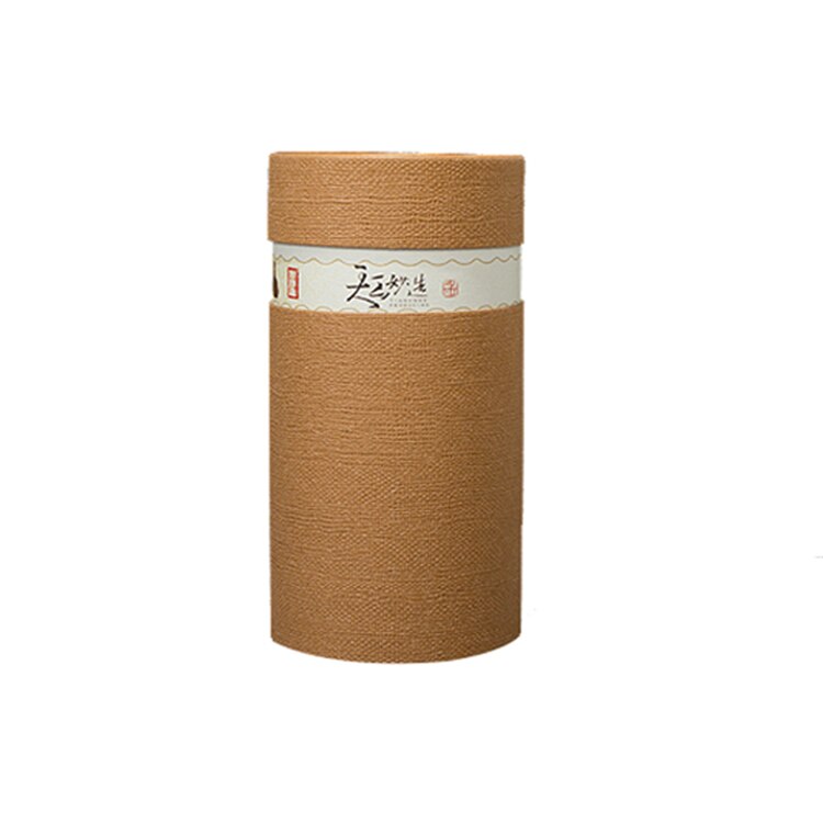 Runde tepapirrøremballage dåser til madpapirmateriale berømt mærke te -dåser med dobbelt låg: 8.3 x 16cm / Mørk khaki
