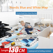 100*130 Cm Speelgoed Auto Mat Kaart Speelgoed Auto Box Kids Simulatie Stad Road Kaart Waterdichte Playmat Draagbare vloer Spelletjes