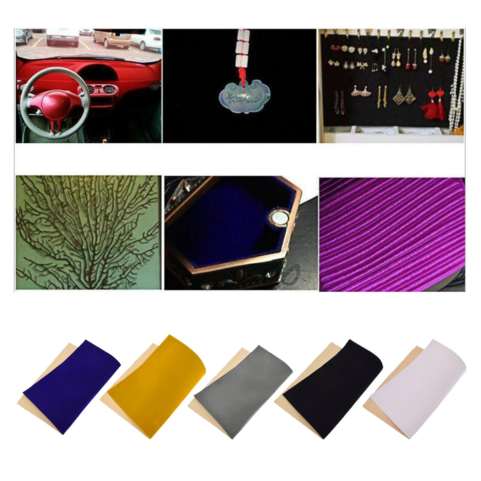 Self Adhesive Velvet Fabric DIY Liner Paper Bows Jewelry Drawer Liners Art Craft