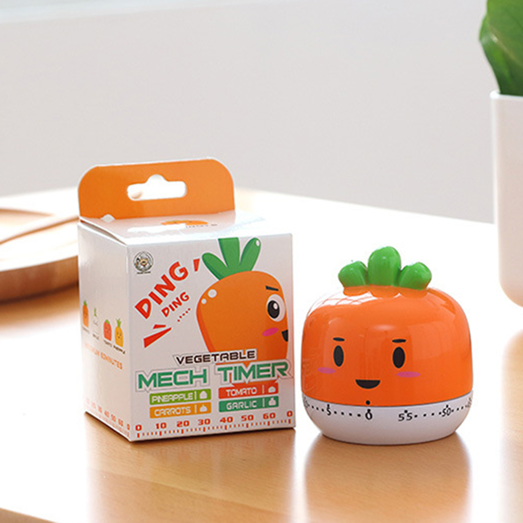 Cute Vegetables Kitchen Timer 1-60 Minutes 360 Degree Cooking Tools Mechanical Countdown Tomato Timer