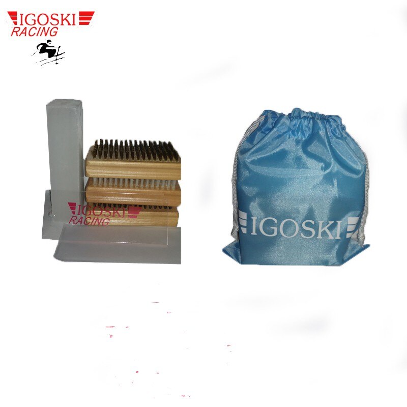 SKI AND SNOWBOARD WAX TOOL FOR NYLON HORSE HAIR BRASS SCRAPER PROTECTION ALL TOGETHER