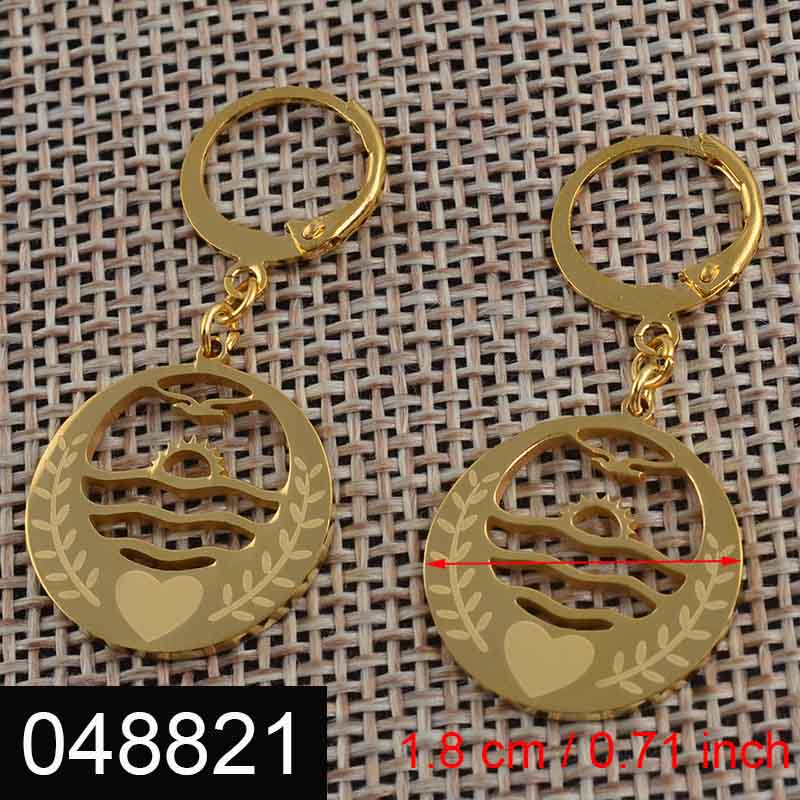 Anniyo Orecchini colore oro per donne Ragazze Orecchini Kiribati Nuova Zelanda Australia Gioielli Marshall Micronesia # 048221: Di Colore Giallo chiaro