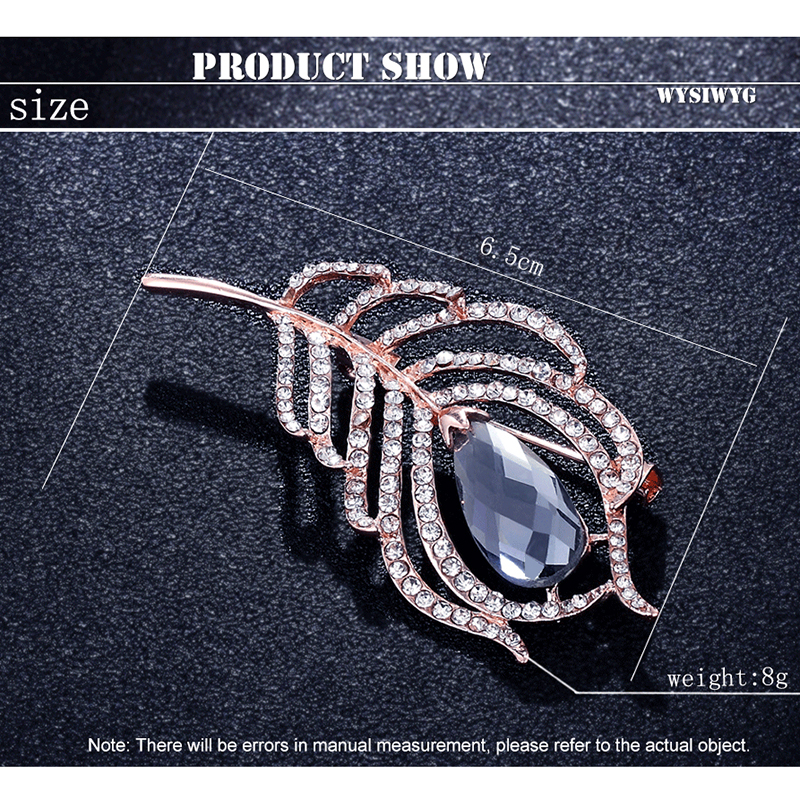 Offre spéciale femme mâle cristal plumes décontracté broche pour unisexe fête mariage strass broche manteau accessoires