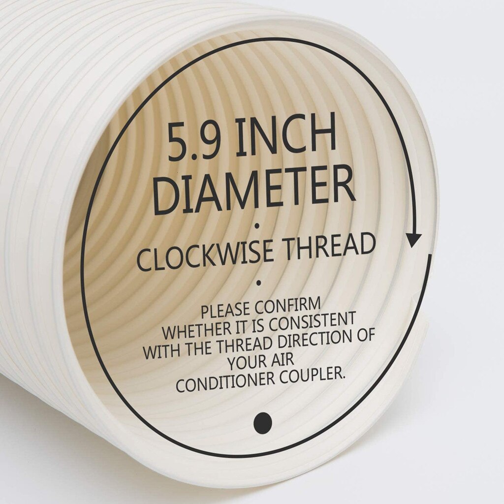 5.9 Inch Diameter Universele Draagbare Airconditioner Slang Met Rechtse Schroefdraad Flexibele Airconditioner Uitlaatpijp Duct Vent