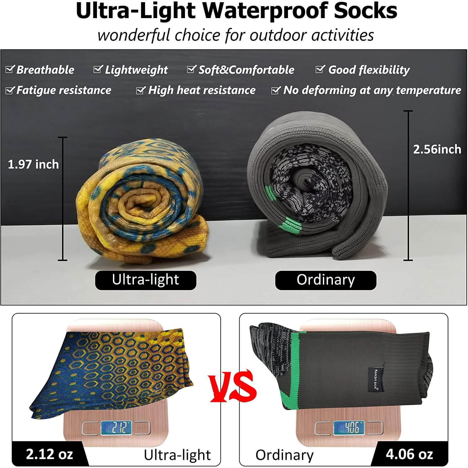 Randy Zon 100% Ultralichte Waterdicht Ademend Sokken Unisex Sport Fitness Klimmen Skiën Trekking Wandelen Sokken 1 Paar
