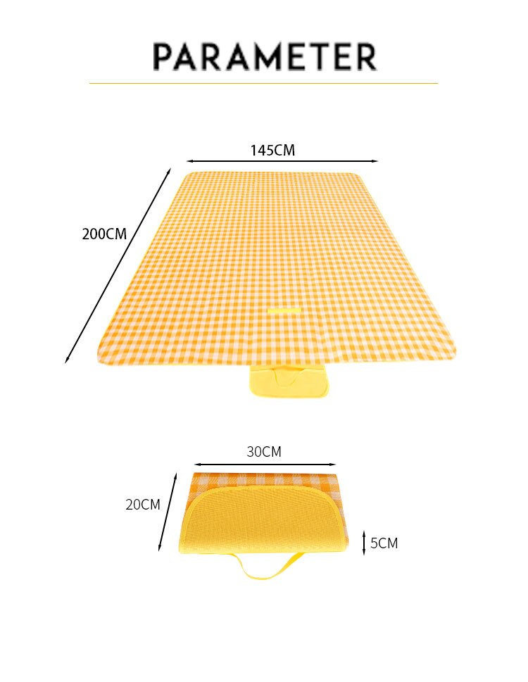 Manta de Picnic, estera de Camping plegable al aire libre impermeable 145x200cm, estera de Picnic ancha, manta de playa a cuadros, colchoneta multijugador para bebé