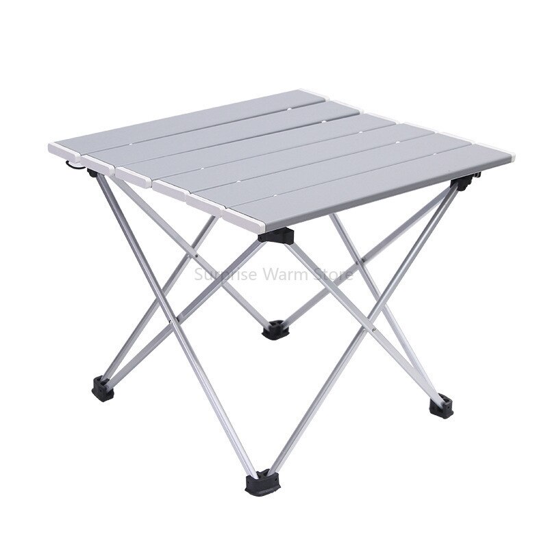 Outdoor Portable Foable Camping Table Ultra Light Aluminum Alloy Folding Table Portable Picnic Camping Barbecue Stall Table: natural color
