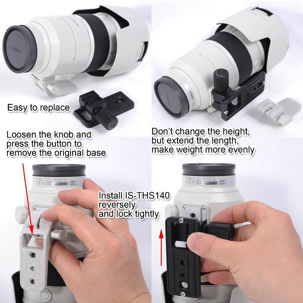 IShoot レンズ支持カラー三脚マウントリング交換ベース足ソニー Fe 70-200/2 用スタンド。 8GM OSS/ソニー Fe 100-400/4 。 5-5.6GM