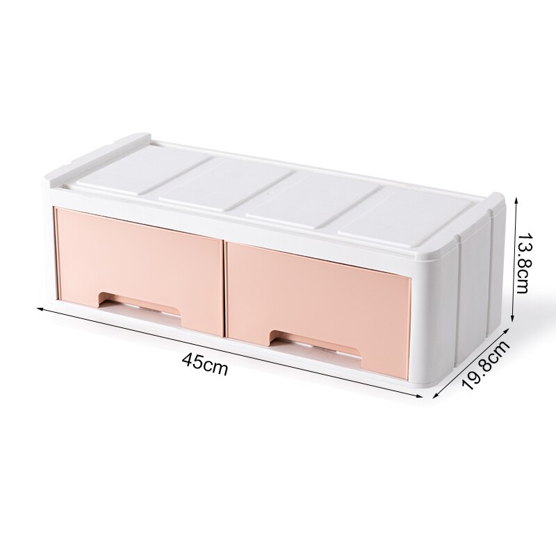 BNBS Desktop Drawer Organizer Storage Cabinet Plastic Chest Of Drawers Cabinet Organiser Computer Keyboard Storage Box: L-2 grid-Pink