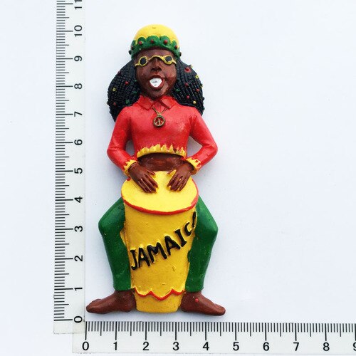 Jamaica Koelkast Magneten Toeristische Souvenirs Vuile Gevlochten Hand Drum Surfen Decoratieve Hars Ambachten Home Decor: A