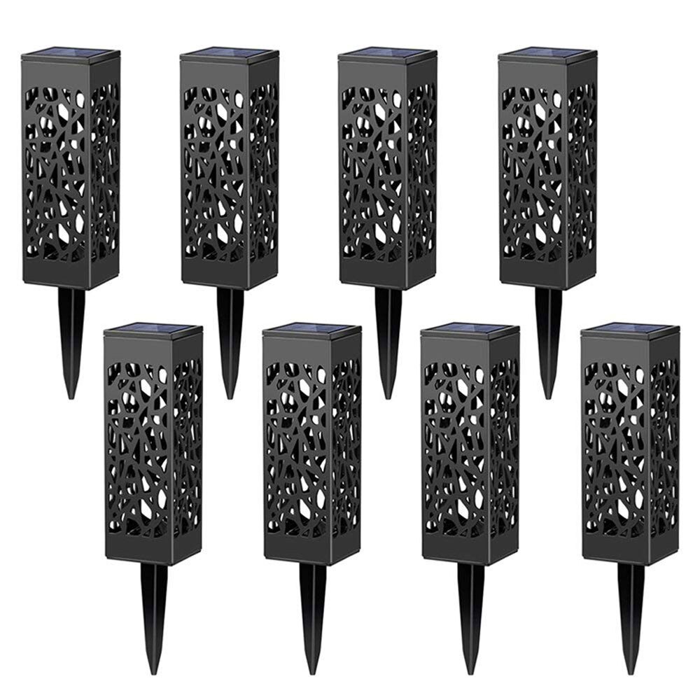 4/8Stck LED Solar- Licht Rasen Lampe Platten Edelstahl Sensor Sonnenlicht Wasserdichte Begraben Licht Garten Weg Lampe dekoration: warm Weiß x8Stck