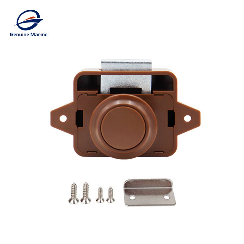 5Pcs Rv Push Lock Diameter 26Mm Klink Knop Sloten Voor Camper Auto Thuis Boot Caravan Kast Lade Meubelen deurslot Hardware: 5PCS - Brown