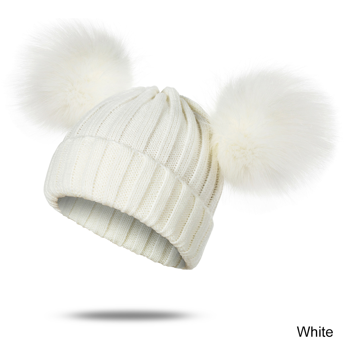 Mltbb vinter baby hat pomponer strikkede beanies hatte ensfarvet børn kraniet hat drenge piger motorhjelm: B