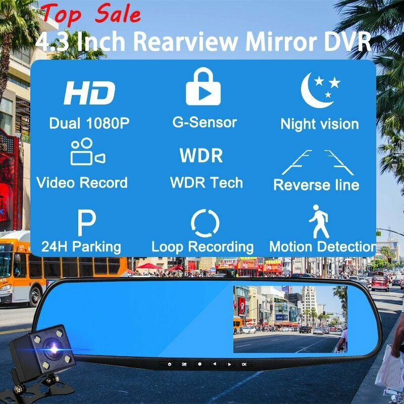 LCD DVR Video Dash Cam Recorder 1080P FHD Camera Front Rear Duals Lens Driving Recorder CSL88