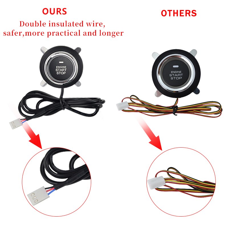 12V Auto car keyless entry start system one start stop engine push button vehicle alarm PKE remote start dropshiping