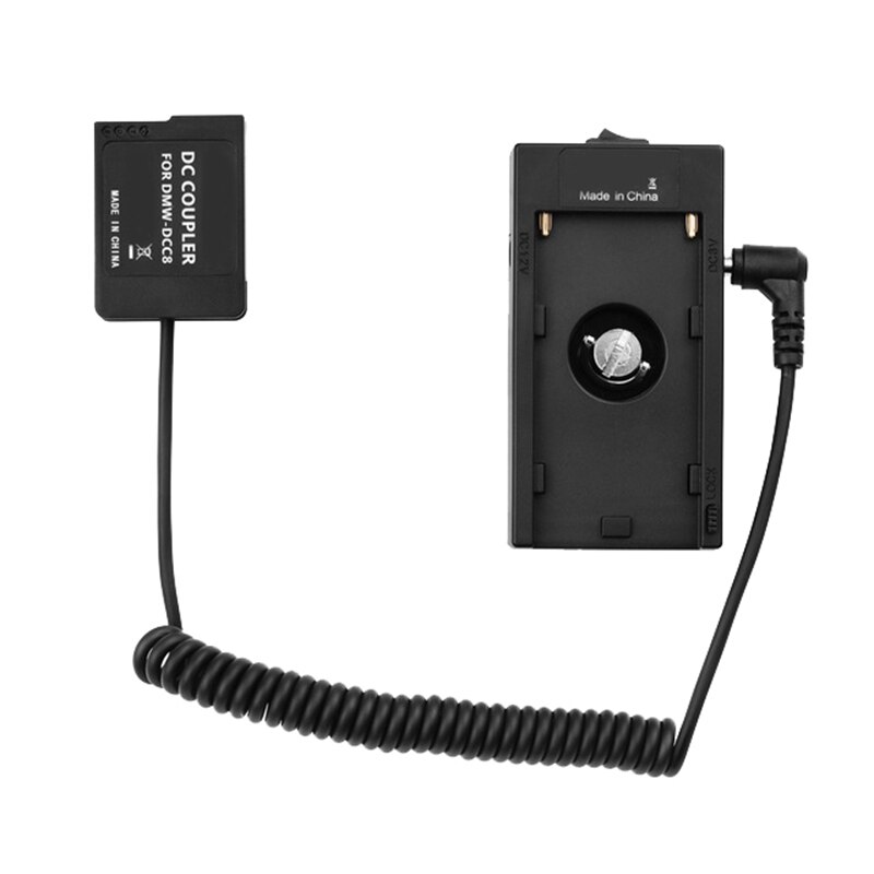 Adaptador de placa de batería de NP-F970, acoplador de batería Dummy DMW-DCC8 para cámaras Panasonic G6/G7/G80/G81/G85