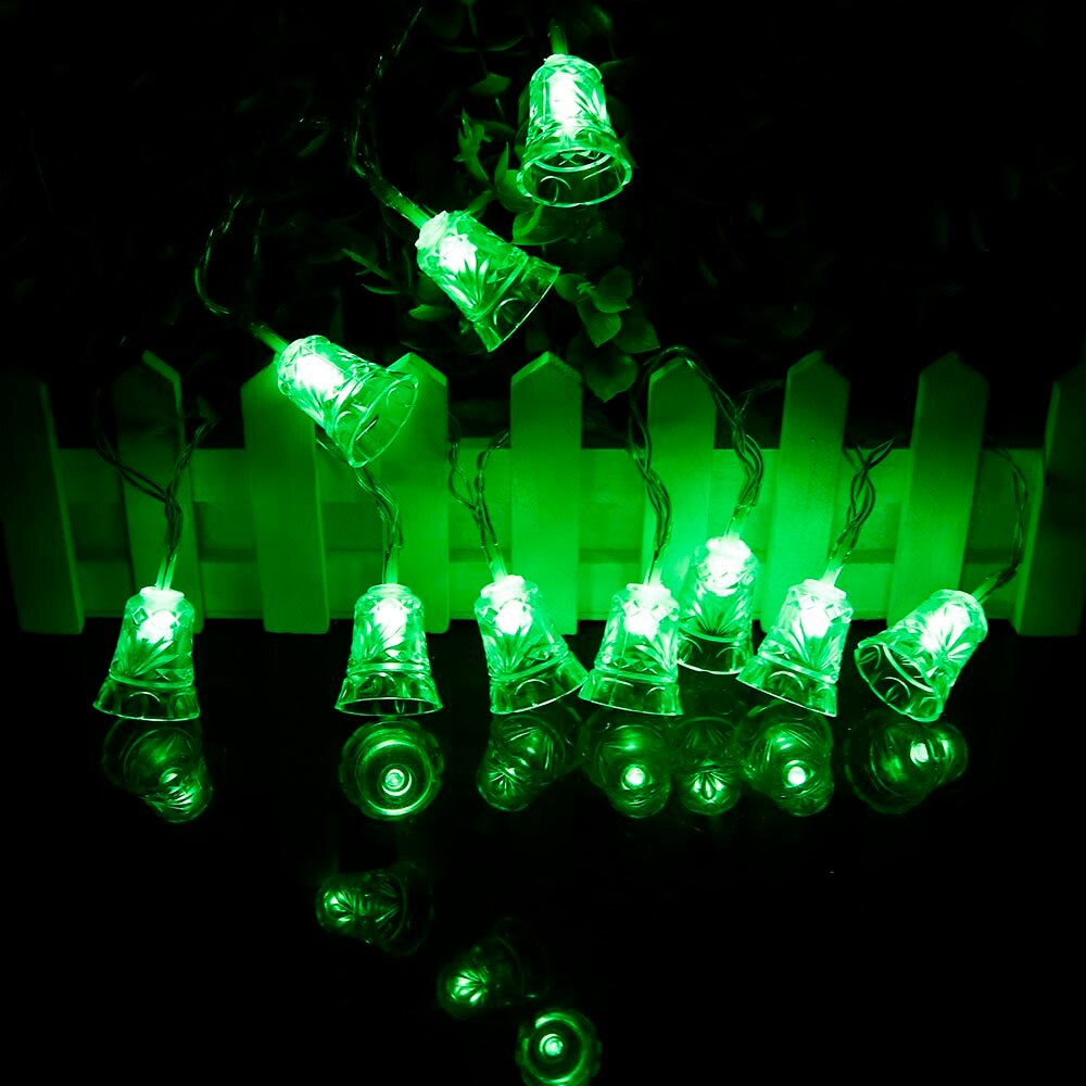 1m 2m LED Decorative String Light Bell Shaped Garland For Christmas Lights Outdoor Wedding Party Decoration HQ: Green / 2m 20ELDs