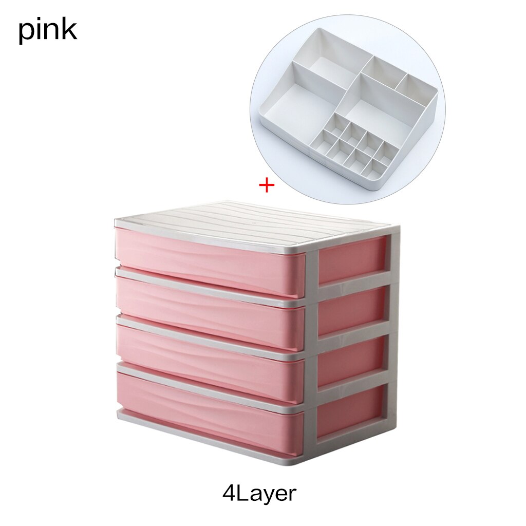 Plast kosmetik skuffe makeup organizer makeup opbevaringsboks container søm kiste holder desktop diverse etui badeværelse desktop