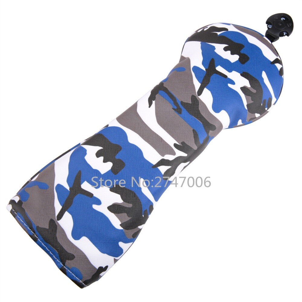 Camouflage Golf Head Covers For Driver Fairways #3 #5 Hybrids Waterproof Pu Leather Golf Clubs Wood Cover Set