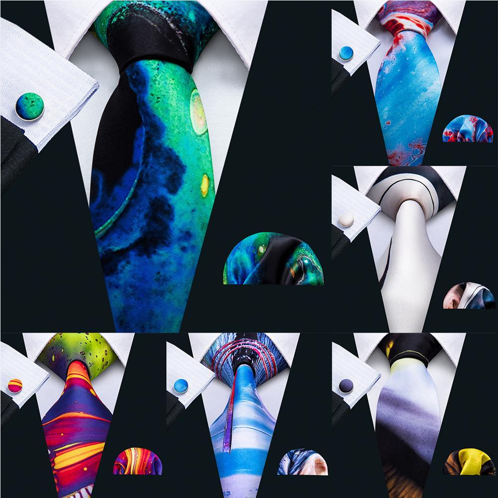 Men Necktie 100% Silk Mens Tie 7 Colors Print Ties For Men Wedding Barry.Wang Business Style Tie LS-07