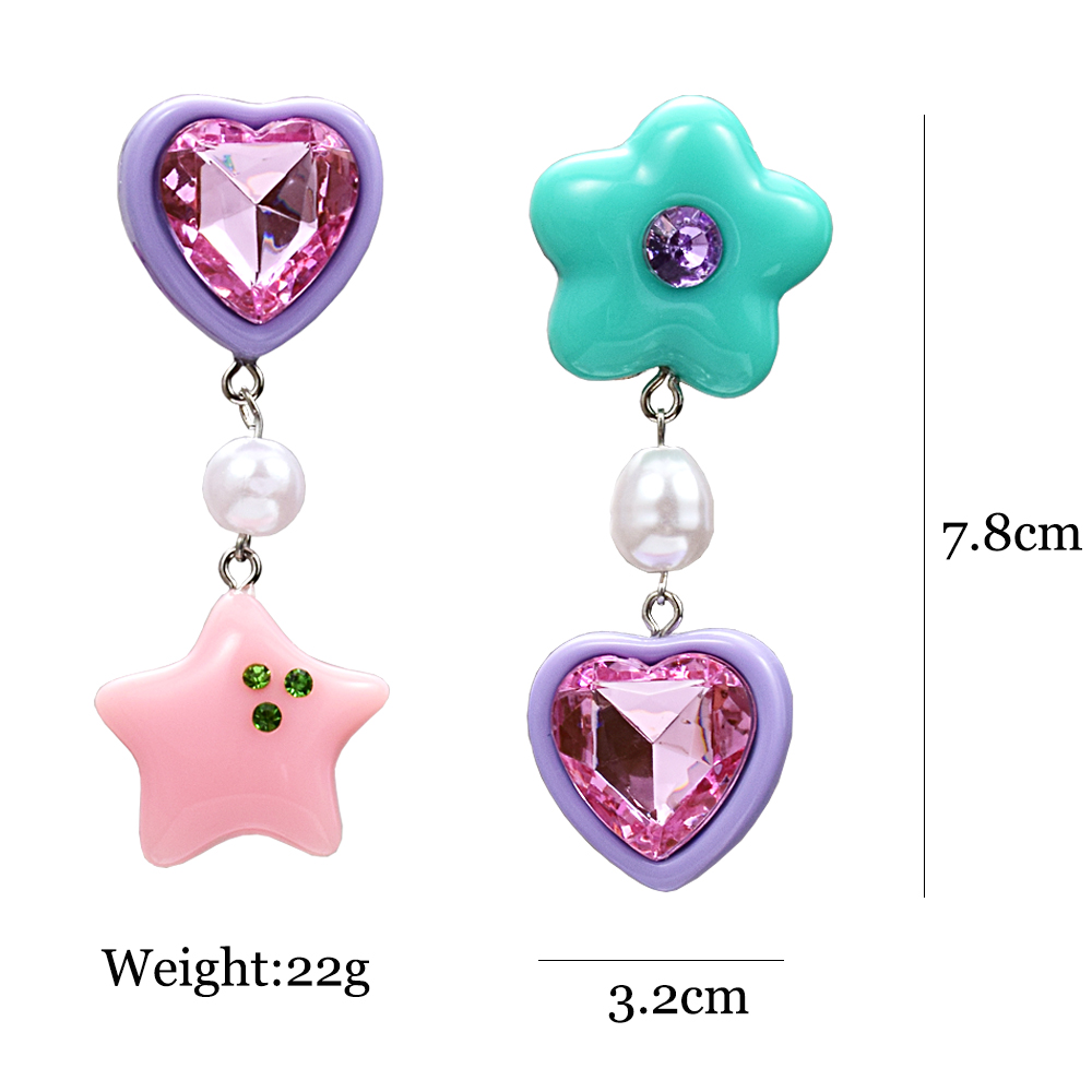 8 Paar Set Kleurrijke Hars Candy Gummy Bear Bengelen Oorbellen Cadeau Voor Vrouwen Meisjes