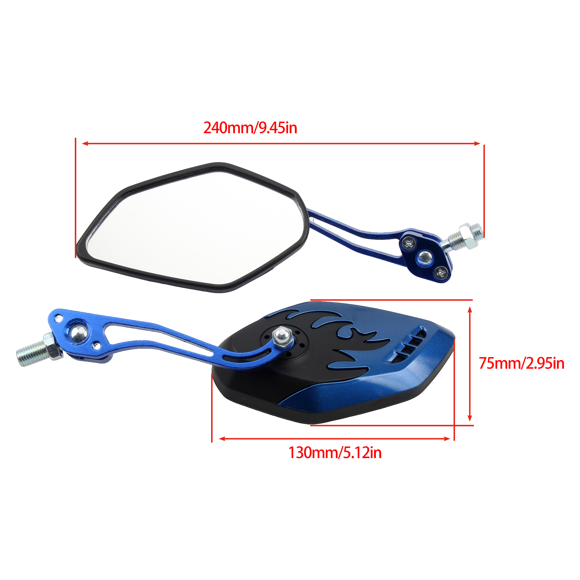 Universele motorfiets scooter achteruitkijkspiegel scooter motor 360 ° Roterende achteruitkijkspiegels Moto Tuning reserveonderdelen