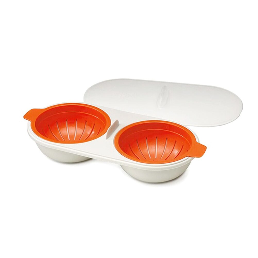 Microwave Egg Poacher Poached Egg Maker Egg Cooker Poached Egg Steamer Home Kitchen Gadget Healthy Breakfast Cooking Utensil: Orange